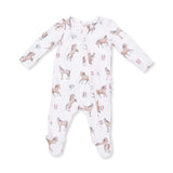 I Love Horses - 2 Way Ruffle Back Zipper Footie
