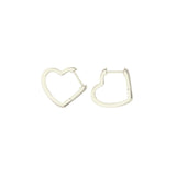 Open Heart Hinged Huggie Hoop Earrings