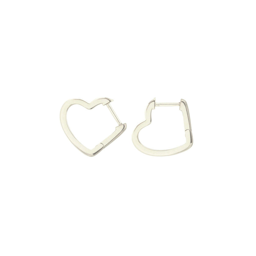 Open Heart Hinged Huggie Hoop Earrings