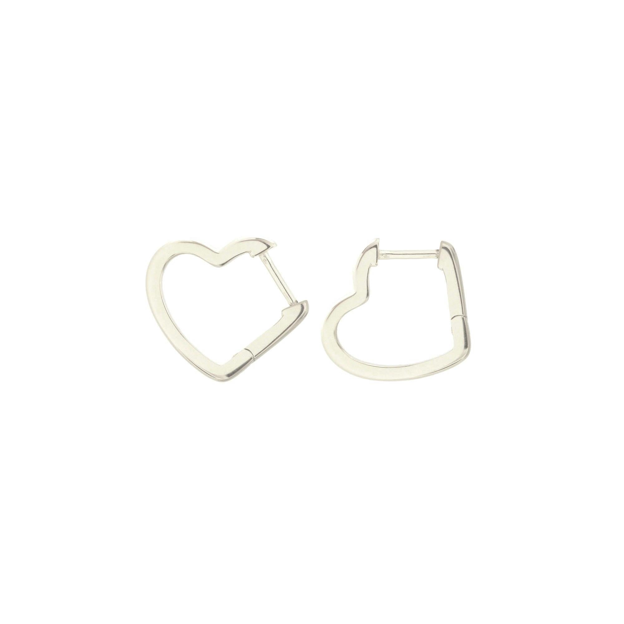 Open Heart Hinged Huggie Hoop Earrings