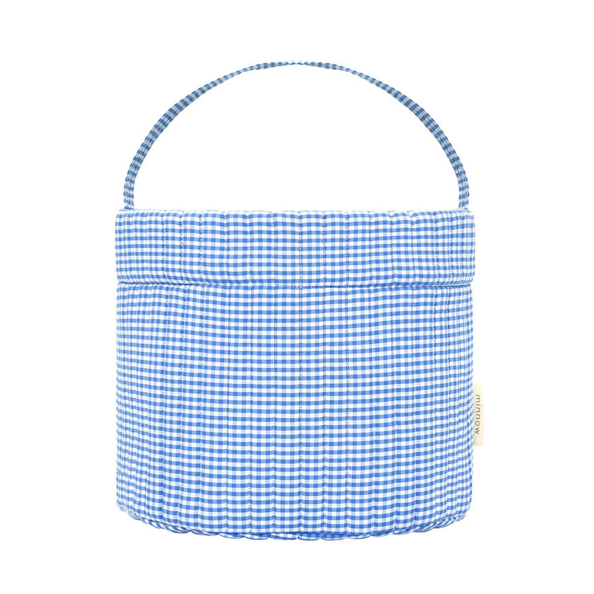 sky blue gingham quilted easter bucket