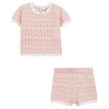 TARTINE ET CHOCOLAT Light Knit Baby Set - Rose Pale