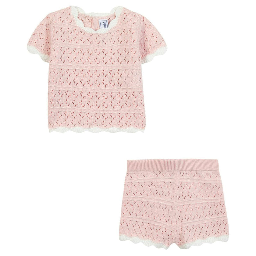 TARTINE ET CHOCOLAT Light Knit Baby Set - Rose Pale