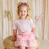 Pink Bandana Western Bow Clip Set