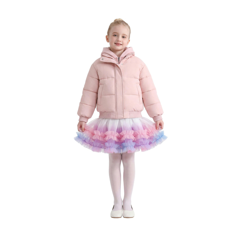 Pink Hooded Puffer Jacket