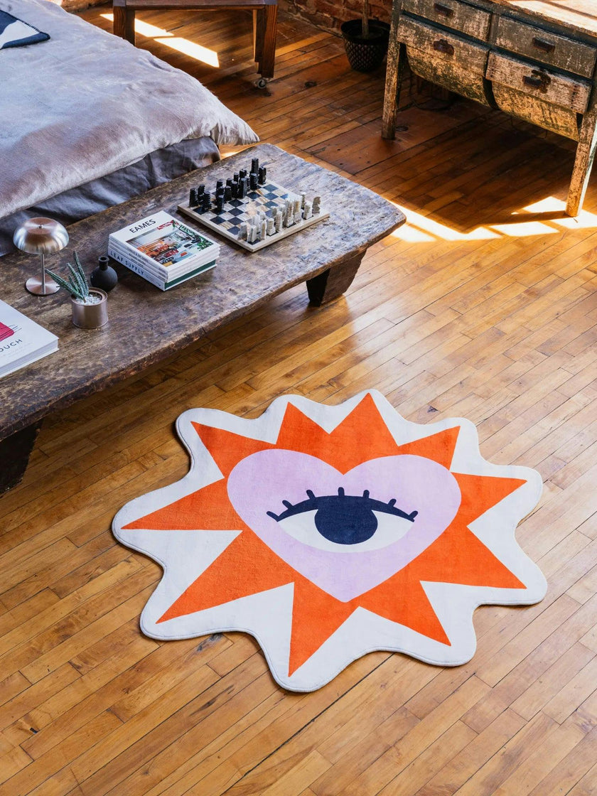 Heart Eye Rug by Megan Roy