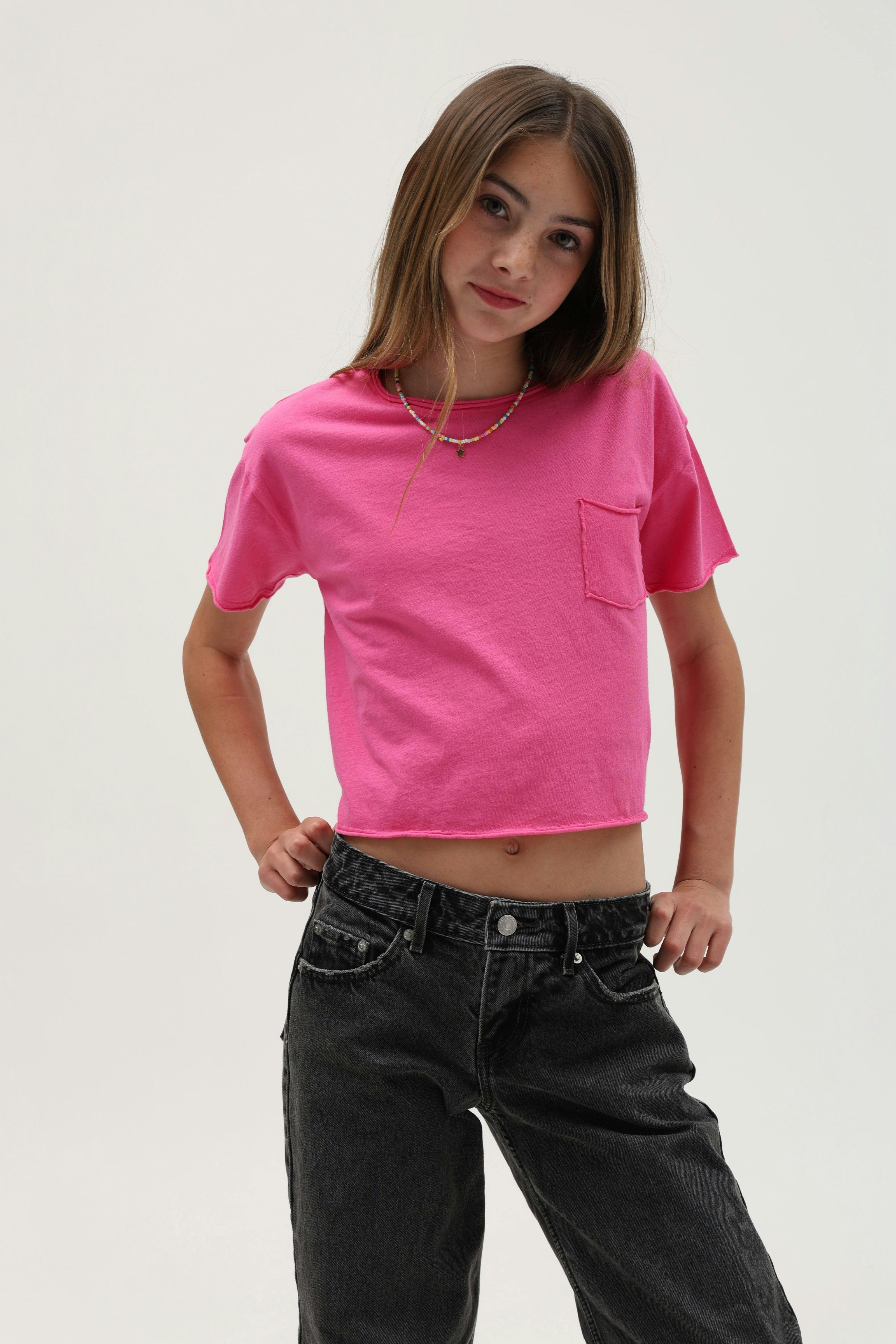 Raw Edge Short Sleeve Pocket Tee