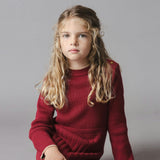 Organic Mock Neck Flounce Sweater Dress