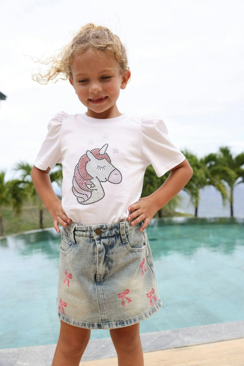 Cutie Bows Denim Skirt