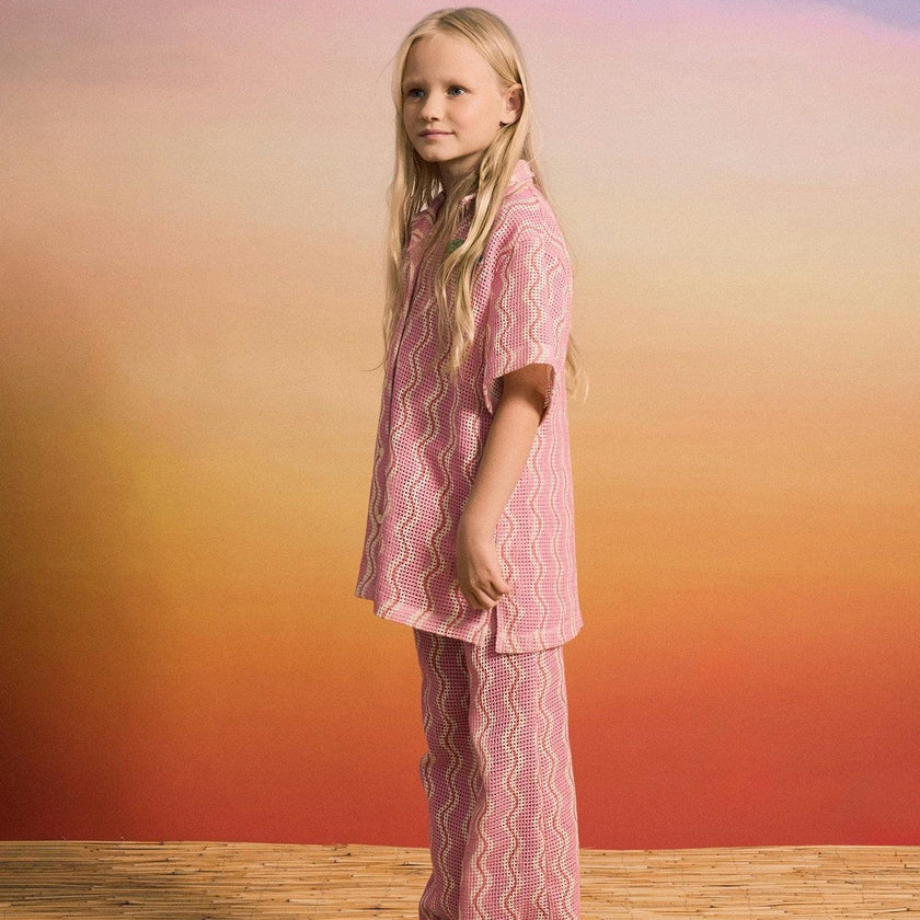 WAVY MESH SHIRT LIGHT PINK