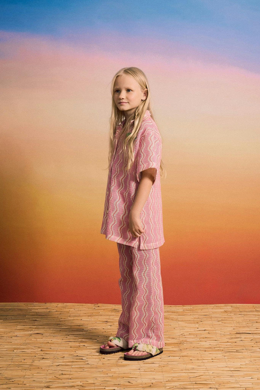 WAVY KNIT PANTS PINK