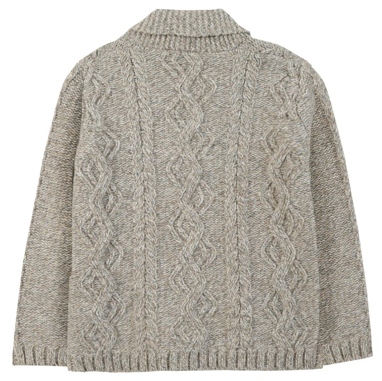Shawl Collar Cable Knit Button-Down Cardigan