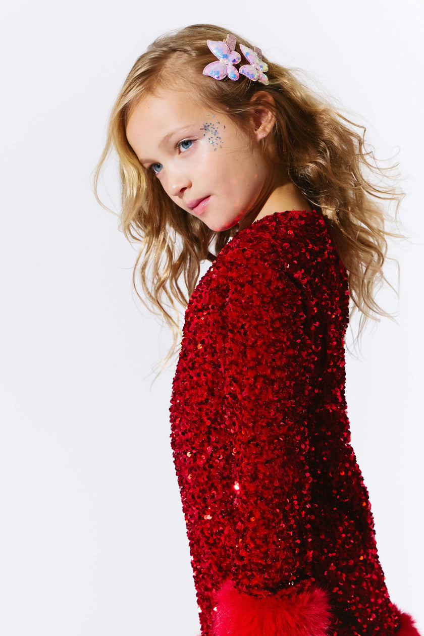 Ruby Shimmer Dress