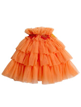 Kids Orange Tulle Cape For Girls