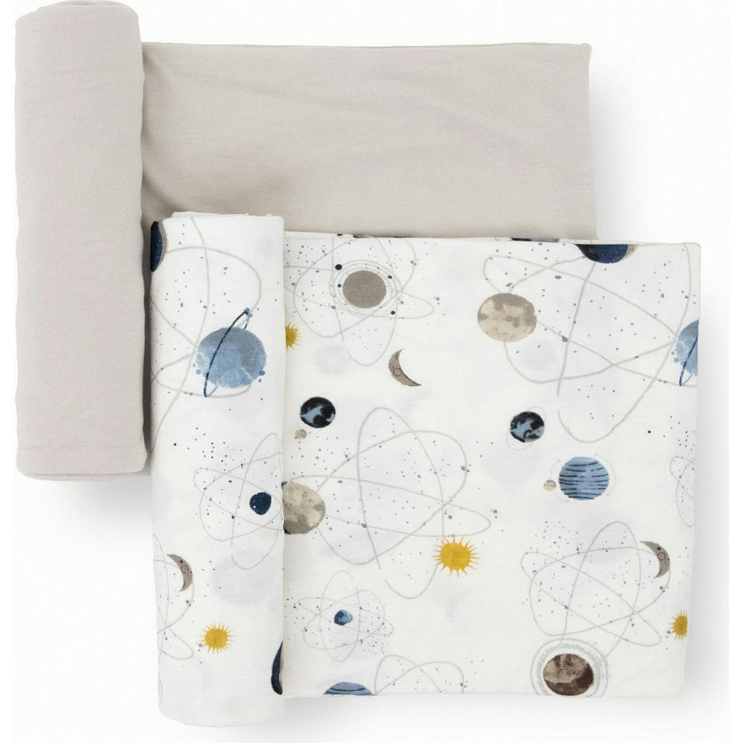 Stretch Knit Swaddle Blanket 2 Pack - Planets