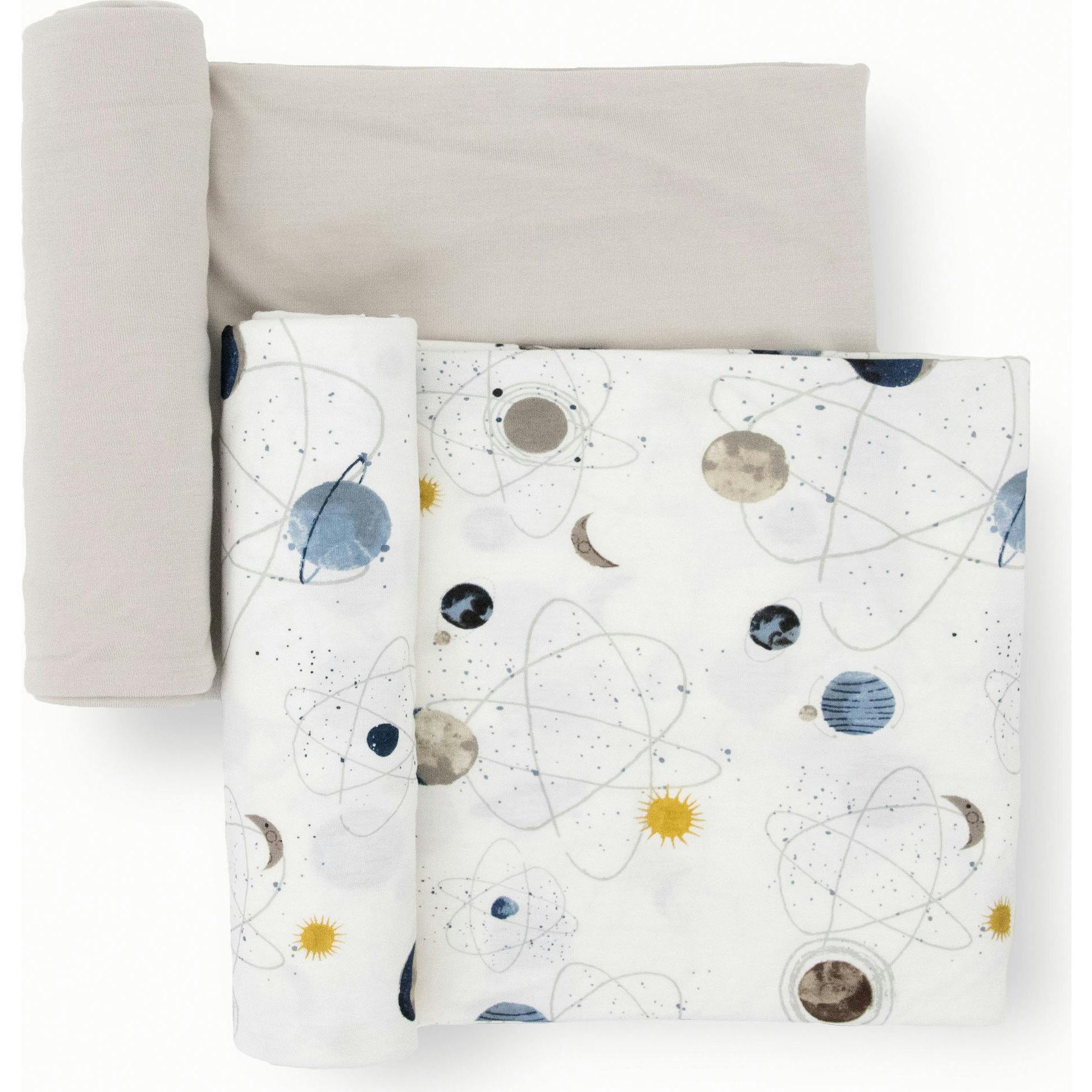 Stretch Knit Swaddle Blanket 2 Pack - Planets
