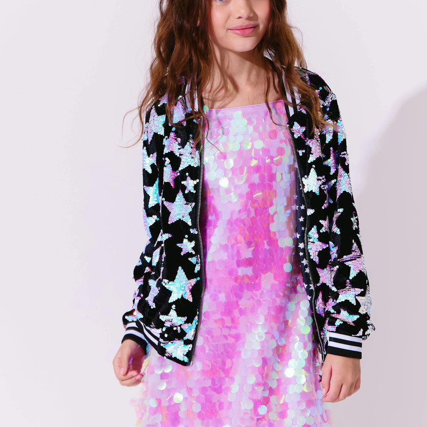 Starry Night Velvet Bomber