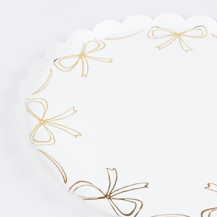 Gold Bow Dinner Plates