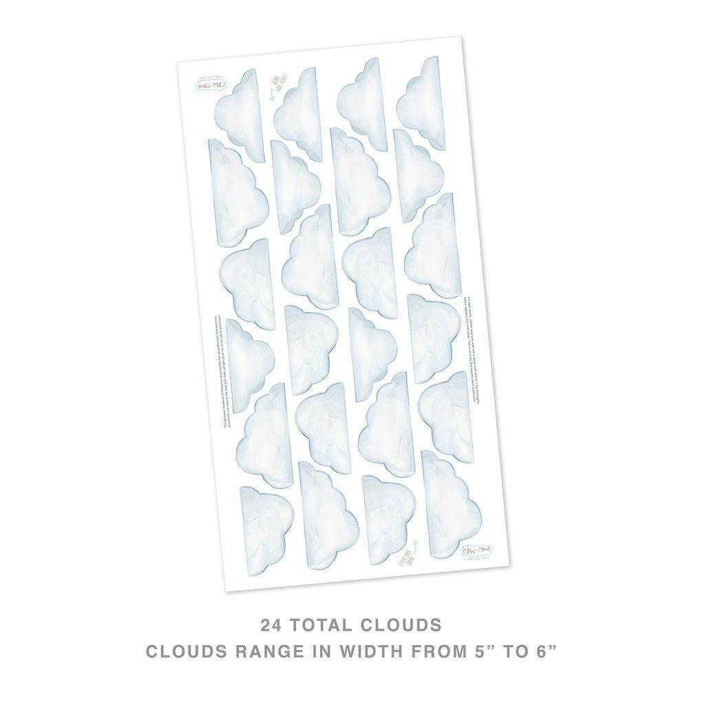 Watercolor Clouds Stylized • Mini • Peel-and-Stick Wall Decals
