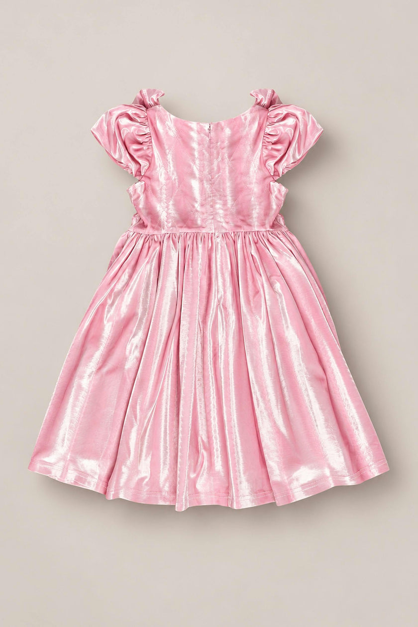 Mini Tiara Dress in Pink Velvet