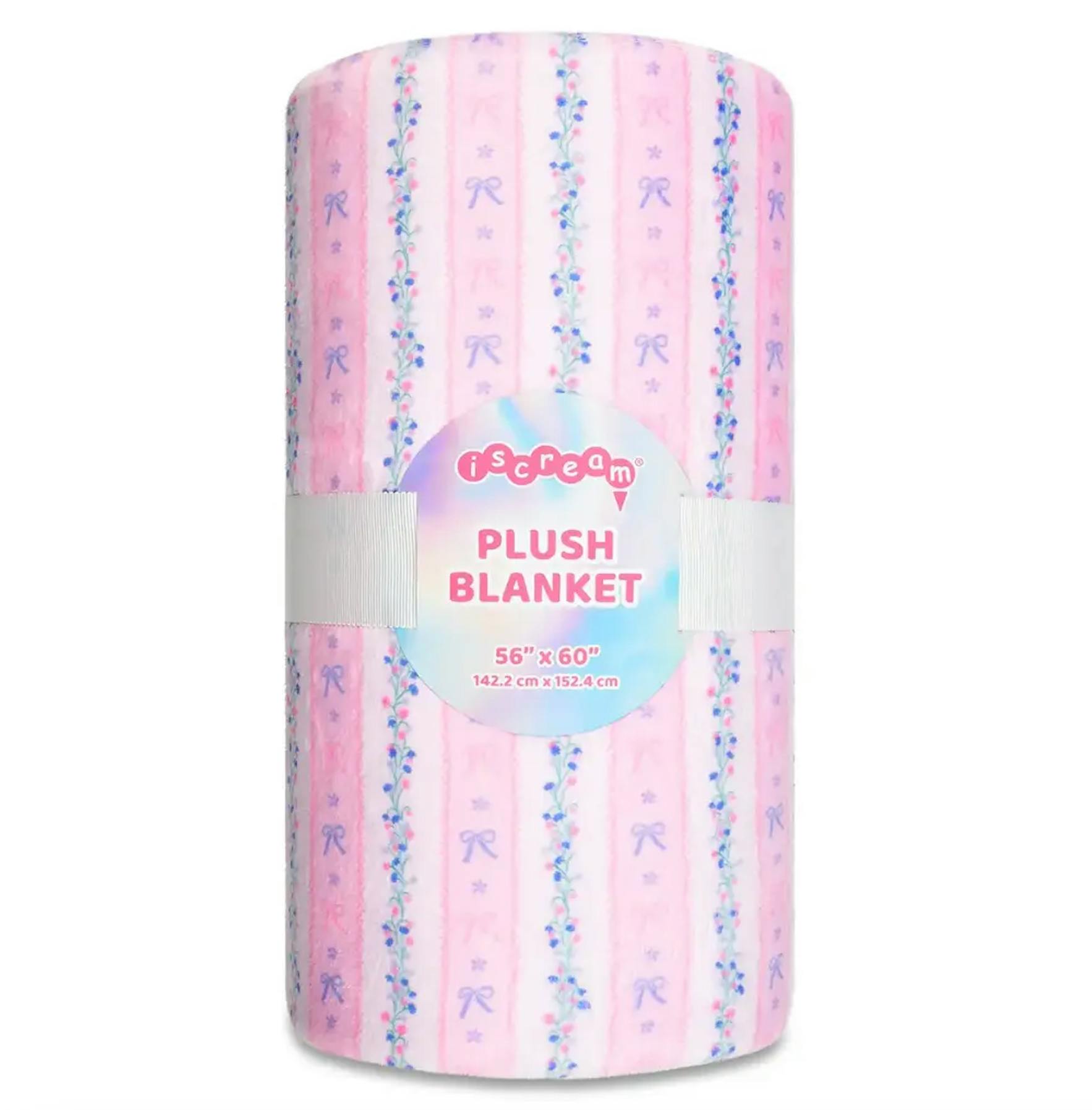 Floral Stripes Plush Blanket