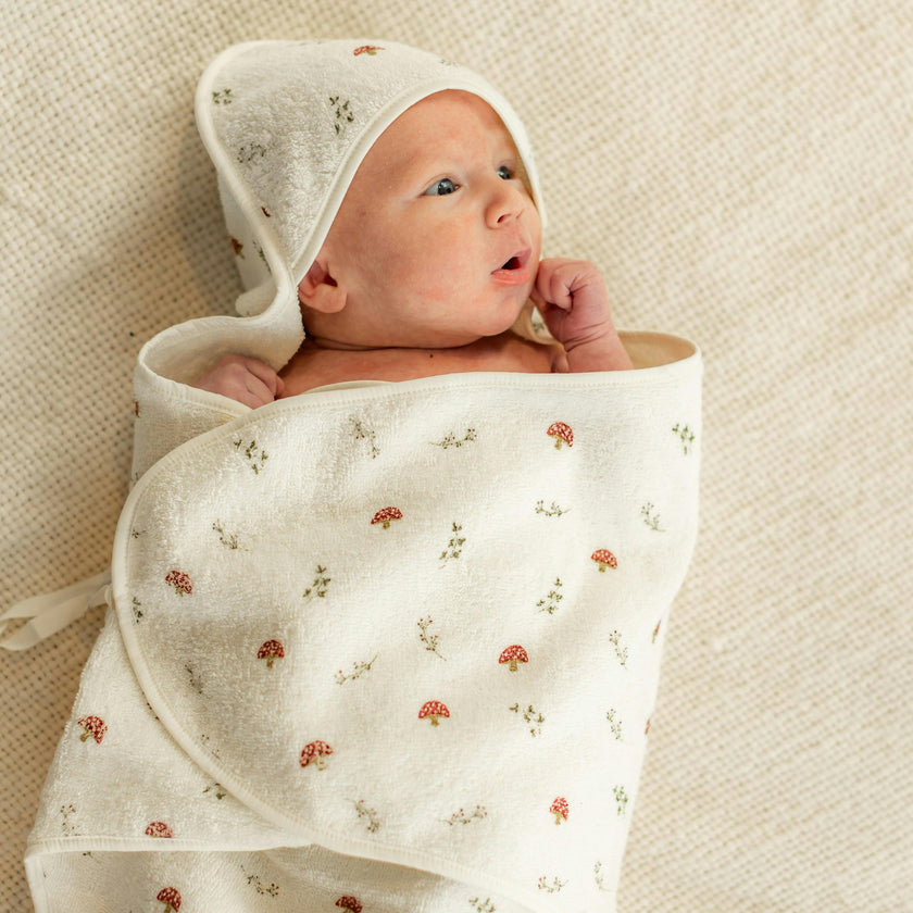 Printed Wrap Terry Towel Mauve/Cream