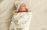 Printed Wrap Terry Towel Mauve/Cream