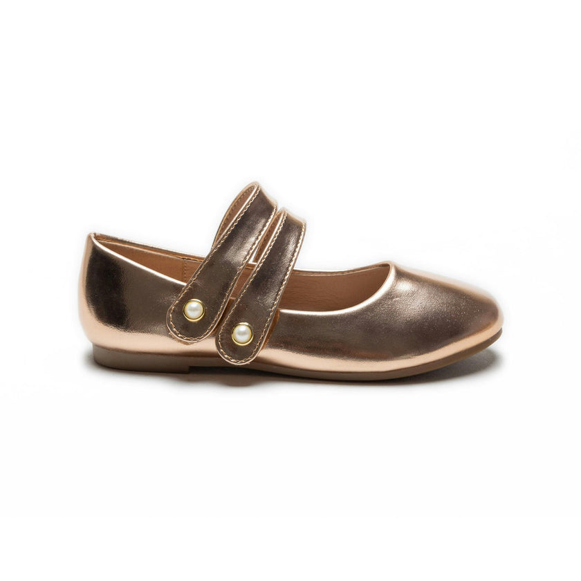 Champagne Dorothea Banded Patent Flats