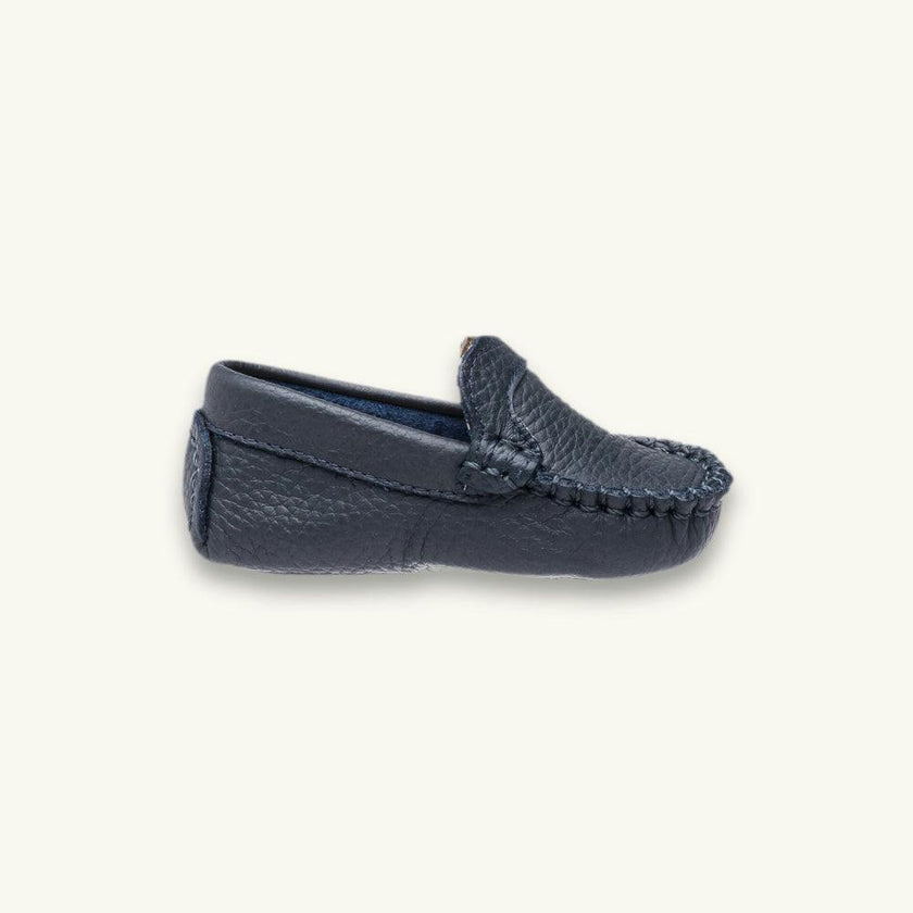 Moccasin Baby | Navy Blue Leather