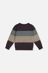 Colorblock Knit Sweater Black And Beige