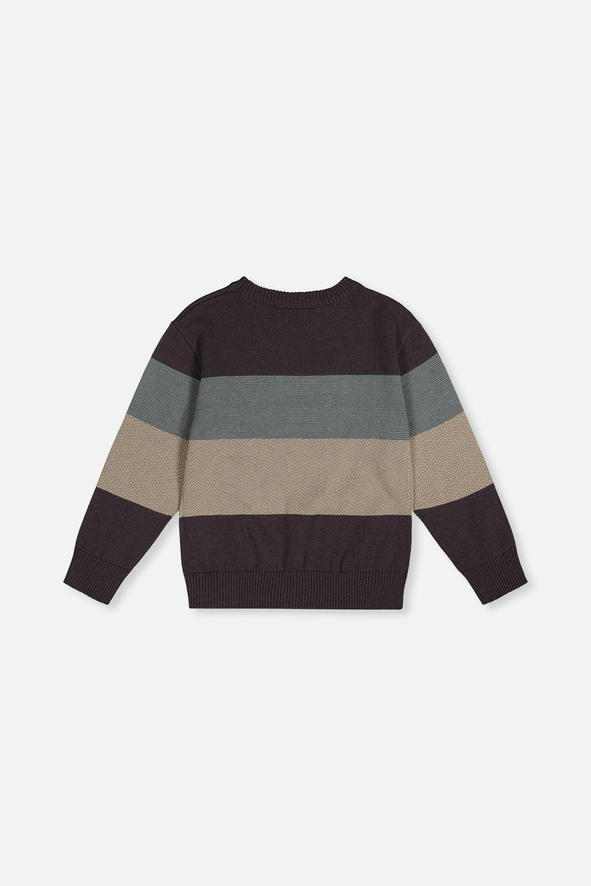 Colorblock Knit Sweater Black And Beige