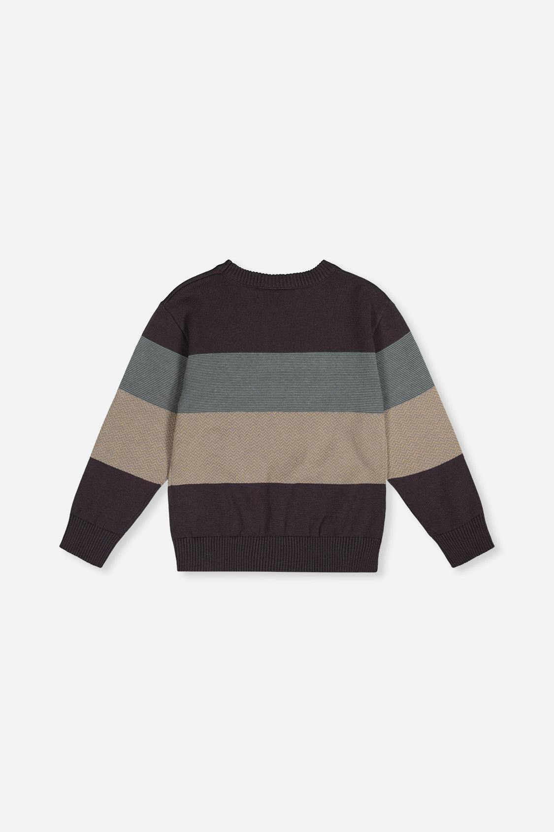 Colorblock Knit Sweater Black And Beige
