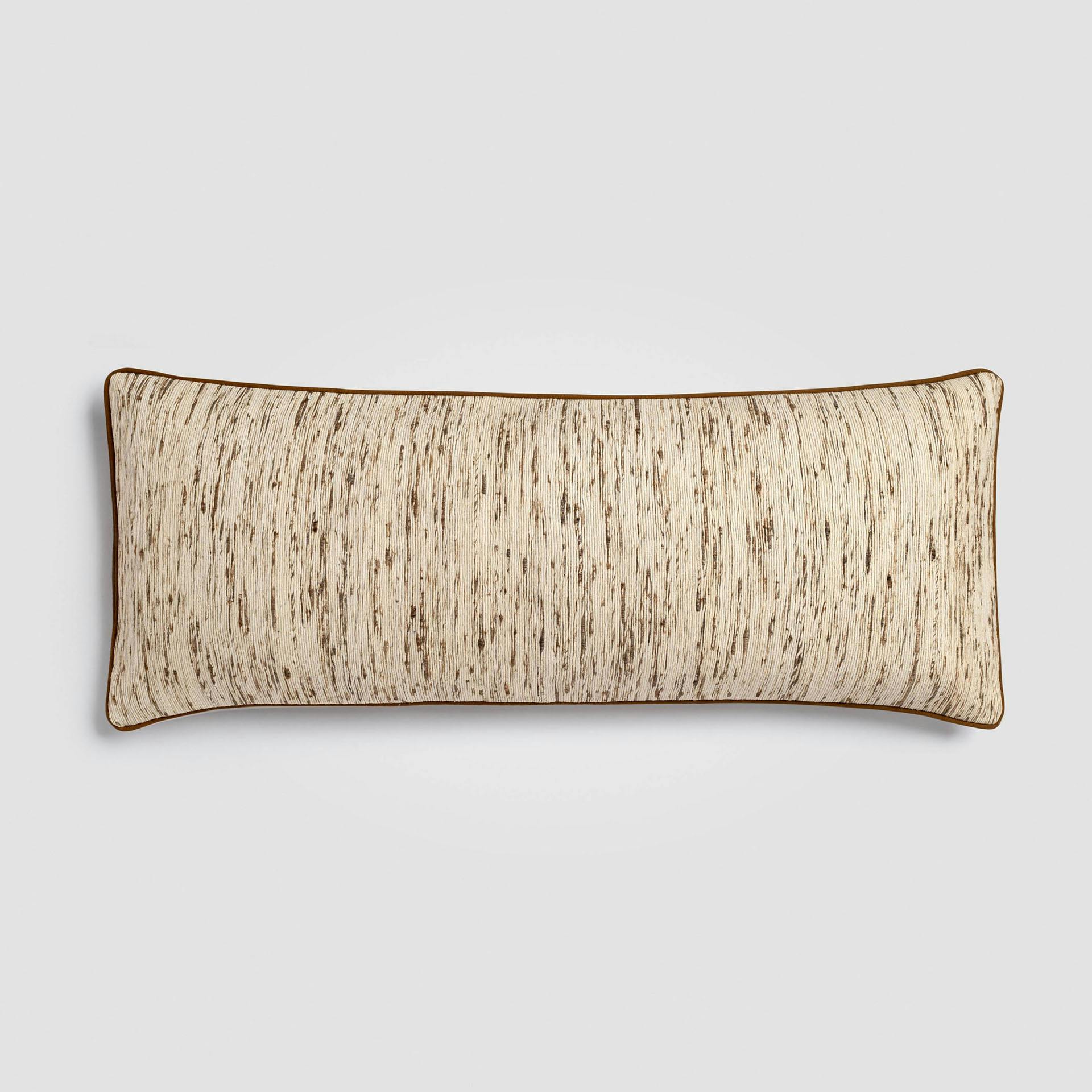 Silk Sands Beige Neutral Woven Lumbar Pillow