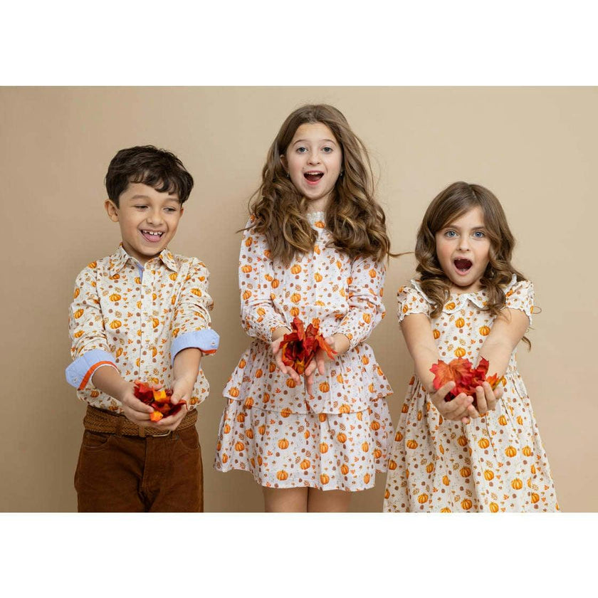 Fall Medley Peter Pan Collar Dress