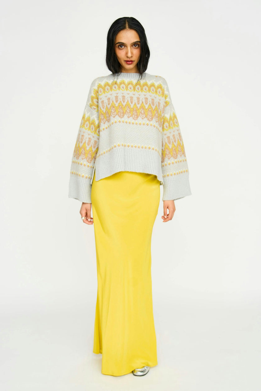 Salida Brushed Fairisle Sweater in Snowdrift