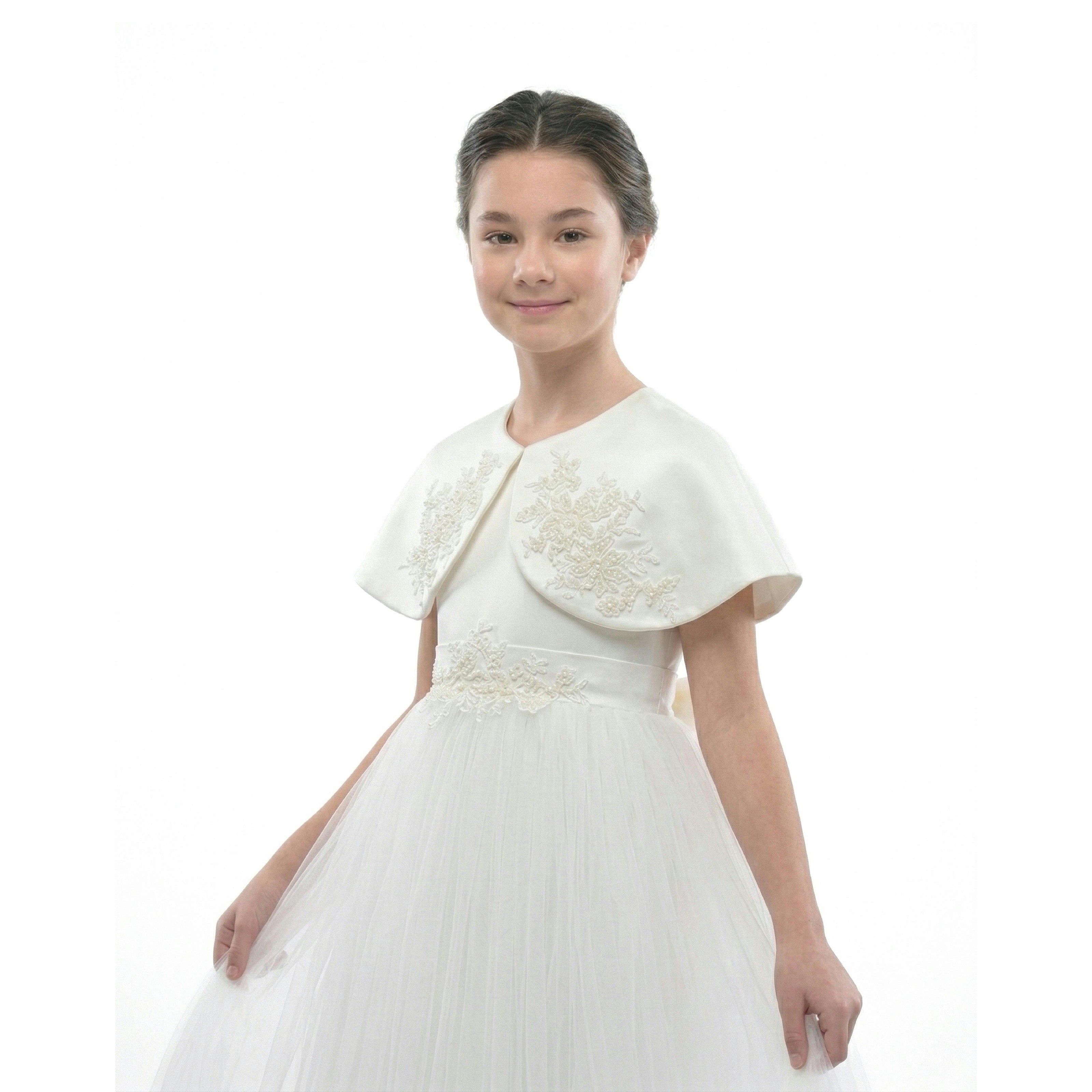 White Hermione Embroidered Cape Dress