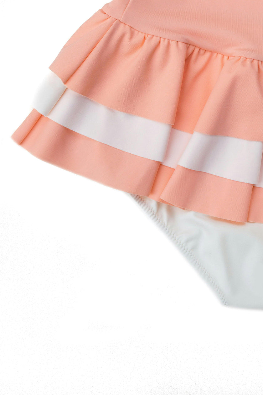 Amelia one piece in peach pink and ivory