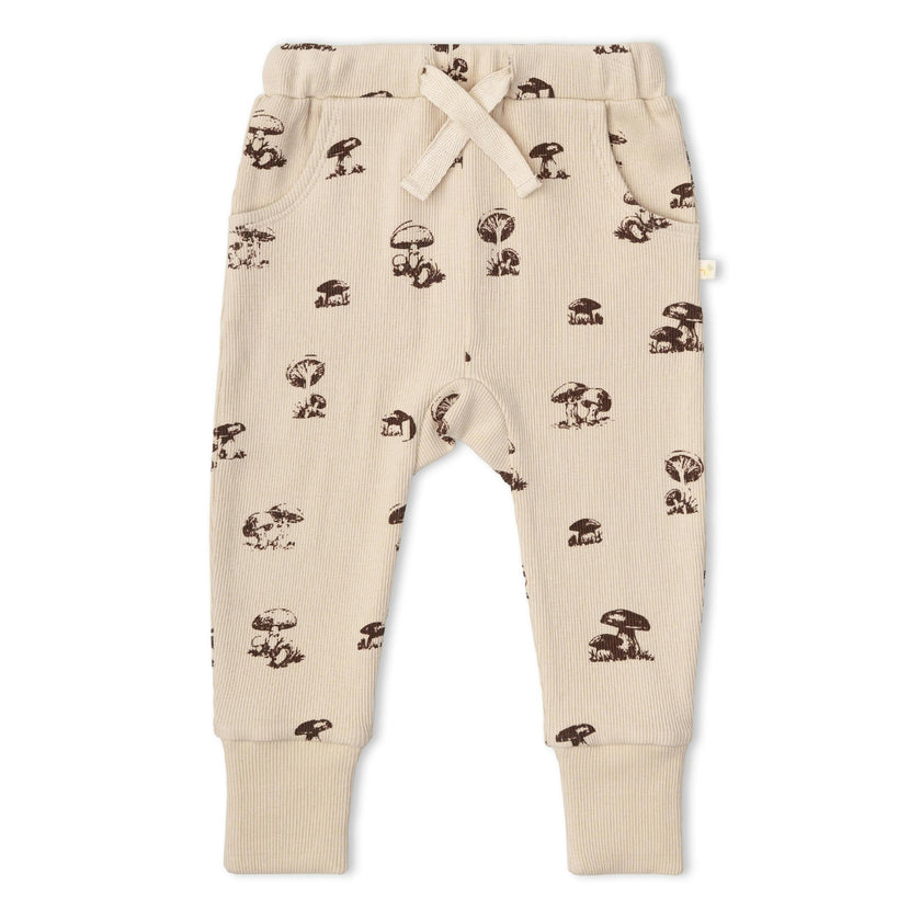 Organic Kimono Onesie & Pants Set - Mushroom