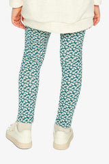Organic Cotton Leggings Green Daisy Print