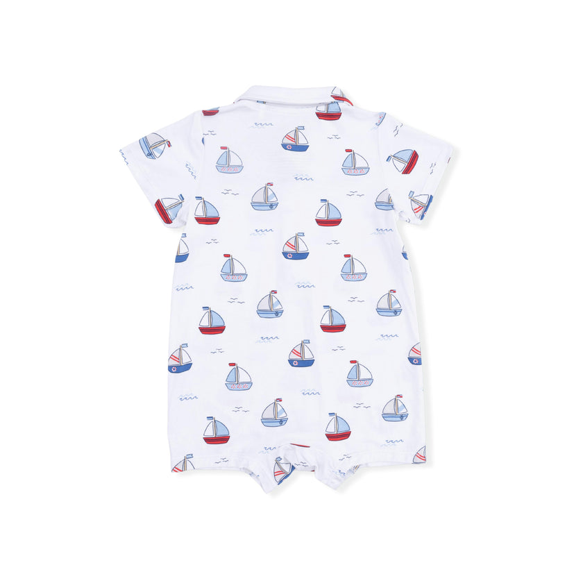 Bubbly Sailboats Blue - Polo Shortie