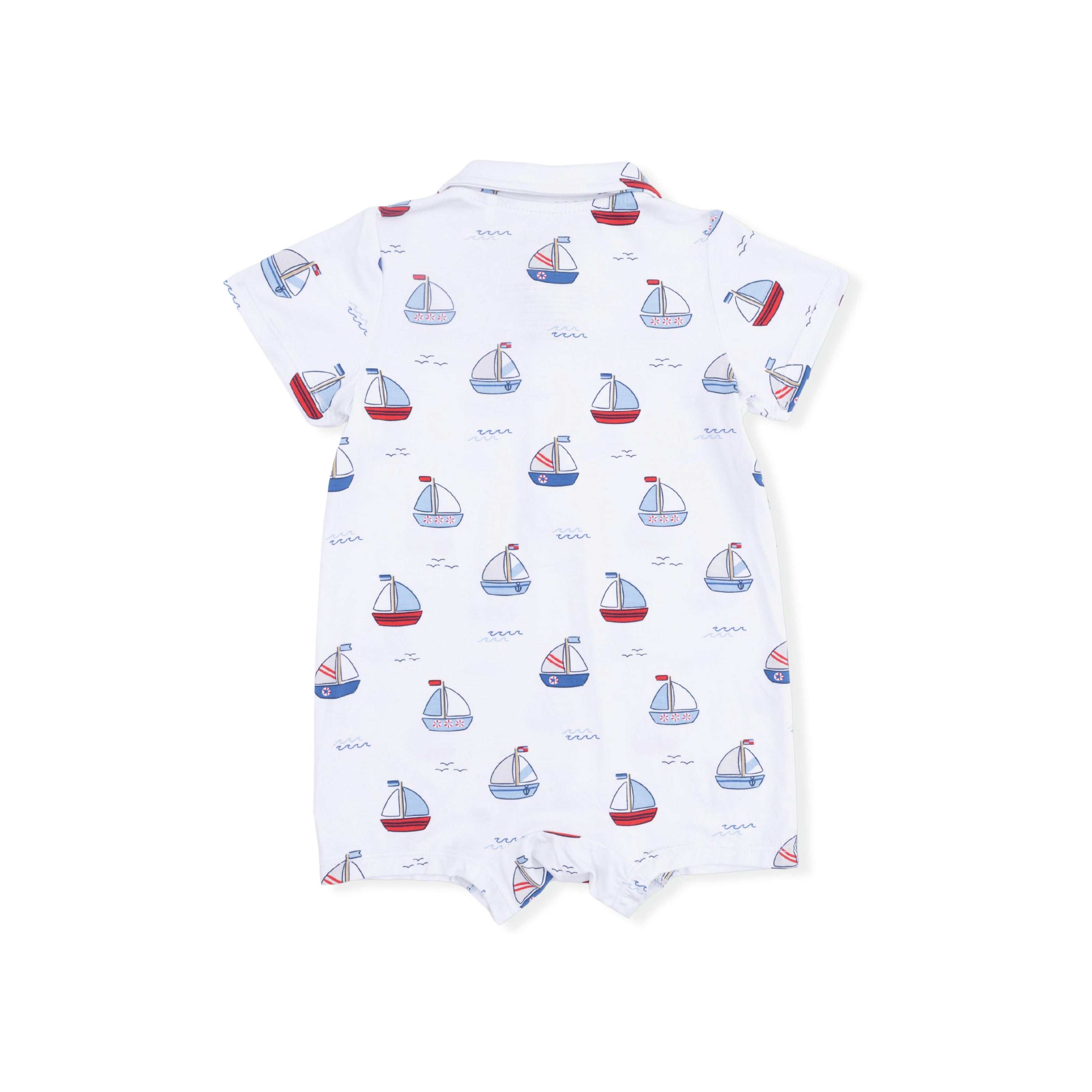 Bubbly Sailboats Blue - Polo Shortie