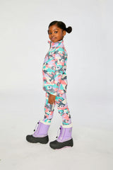 Two Piece Thermal Underwear Coral Camouflage Print