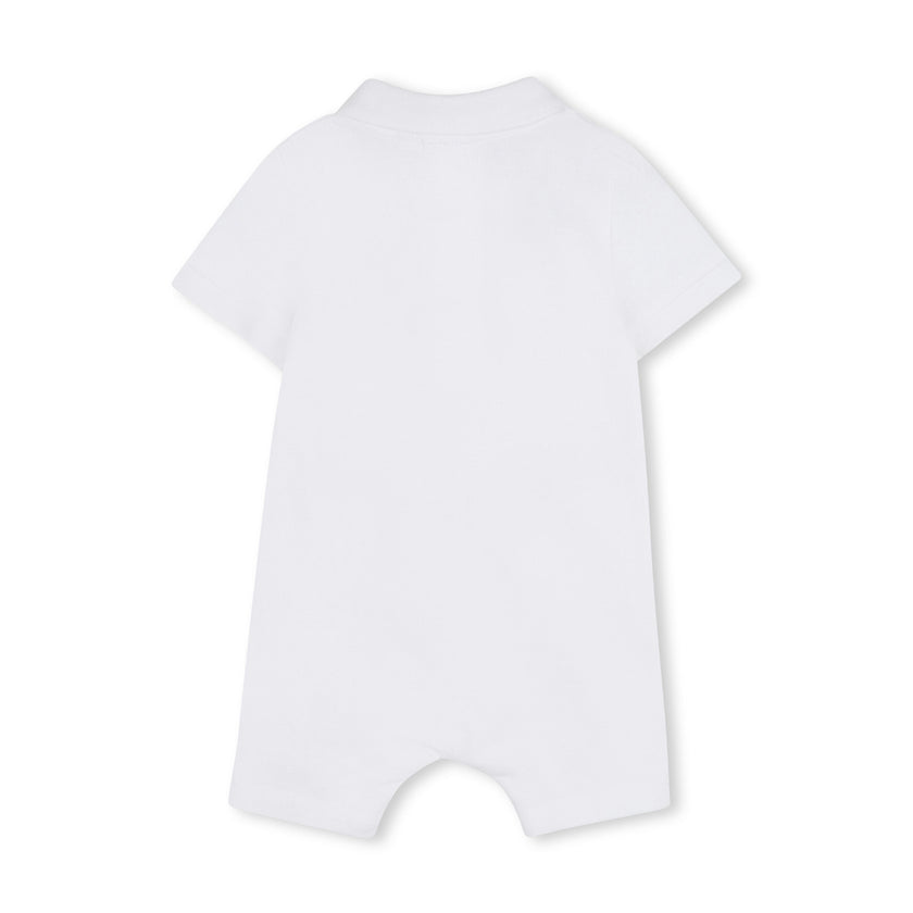 White Polo Baby Romper