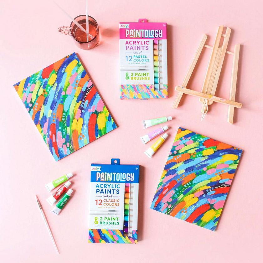 Paintology Acrylic Paints Set - Pastel Colors - Set of 12
