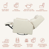 Kiwi Plus Power Recliner and Swivel Glider with Power Adjustable Headrest and USB Port in Performance Ivory Boucle