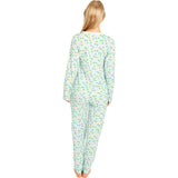 Women's Daisy Jersey Long PJ Set - Blue Organic Stretch Cotton