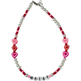 Maisy Heart Monogram Pearl Necklace
