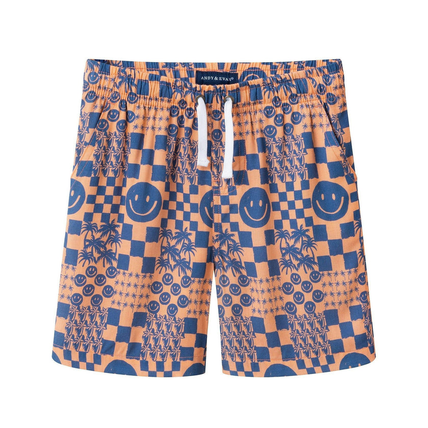Boys Synthetic Viscose Matching Set | Geometric Smiley