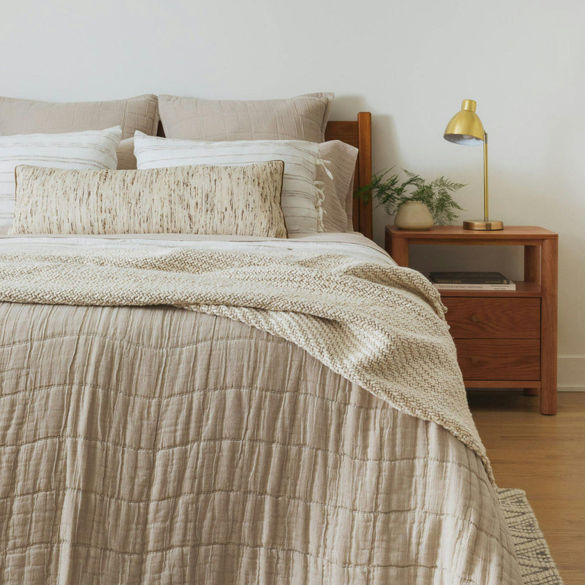 Gray Quilted Bedspread