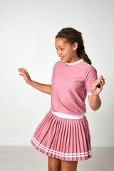 dusty pink polka dot dance tee